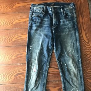 Skinny paint splatter Citizens of Humanity jeans